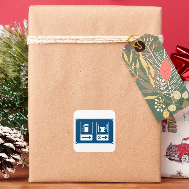 Adesivo Quadrado Sinal De Estação De Gás E De Dinheiro (Criador carregado)