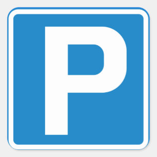 Adesivo Quadrado Sinal de estacionamento