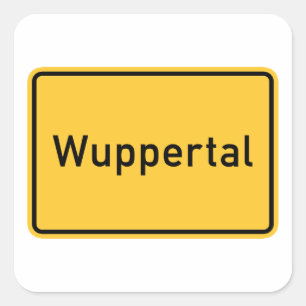 Adesivo Quadrado Sinal de estrada de Wuppertal, Alemanha