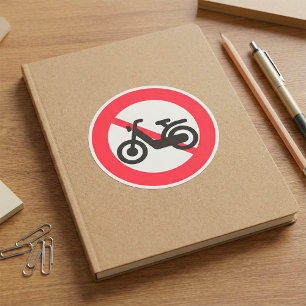 Adesivo Quadrado Sinal de Estrada Sem Motocicletas