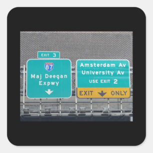 Adesivo Quadrado Sinal de Expresso Major Deegan Interstate 87 em I9