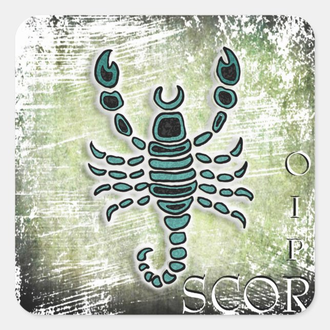Adesivo Quadrado Sinal de Horóscopo Scorpio (Frente)