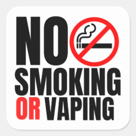 Adesivo Quadrado Sinal de não fumar no quarto de hotel