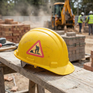 Adesivo Quadrado Sinal de Obras à Frente Aviso de Zona de Construçã