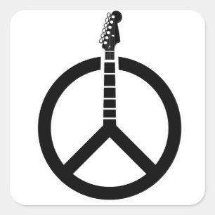 Adesivo Quadrado Sinal de Paz de Violão