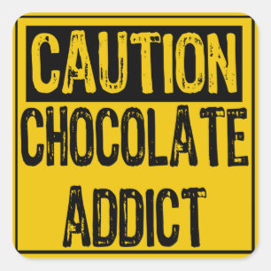 Adesivo Quadrado Sinal de precaução - Chocolate Addito Amarelo/Pr