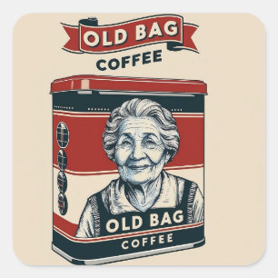 Adesivo Quadrado Sinal De Publicidade Tin Para Café De Saco Antigo