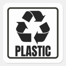 Sinal de reciclagem plástico preto