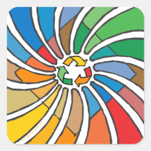 Adesivo Quadrado Sinal de Reciclar