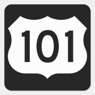 Adesivo Quadrado Sinal de Rota 101 dos EUA