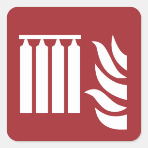 Adesivo Quadrado Sinal de segurança da bateria de extinção de incên