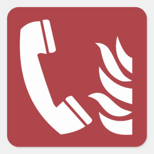Adesivo Quadrado Sinal de segurança telefônica de emergência
