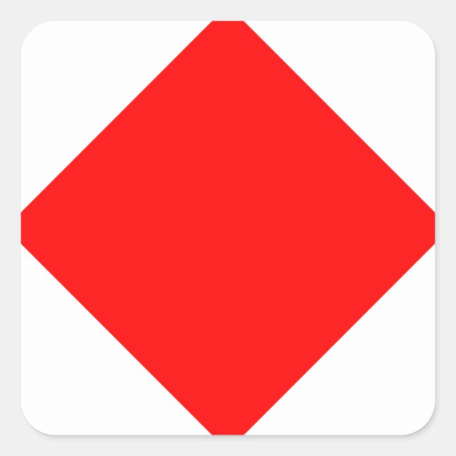 Adesivo Quadrado Sinal de Sinalizador Náutico F (Foxtrot) (Frente)