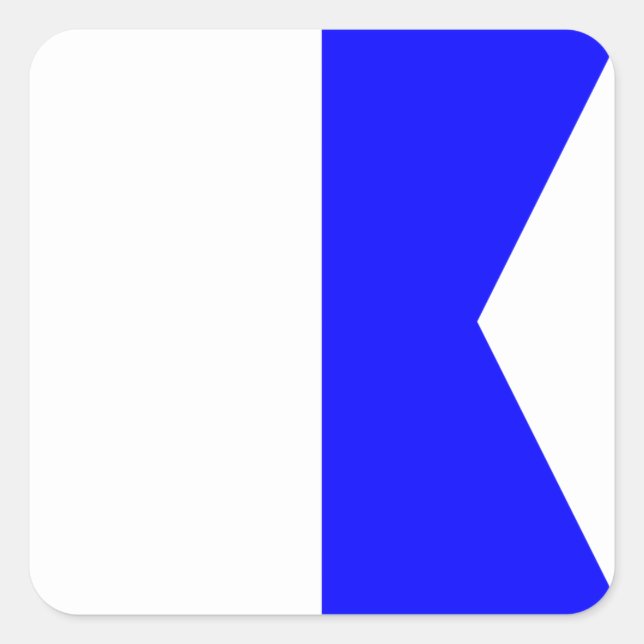 Adesivo Quadrado Sinal de Sinalizador Náutico - Letra A (Alfa) (Frente)