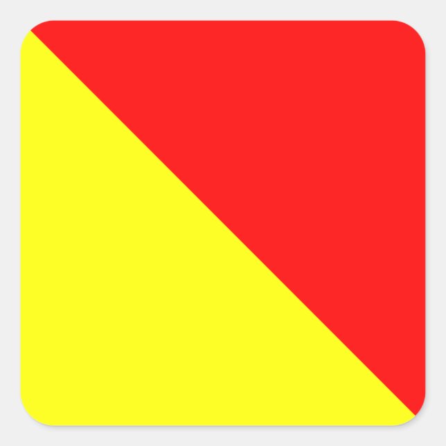 Adesivo Quadrado Sinal de Sinalizador Náutico - Letra O (Oscar) (Frente)