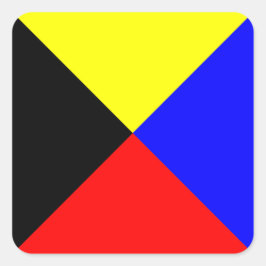 Adesivo Quadrado Sinal de Sinalizador Náutico Z (Zulu)