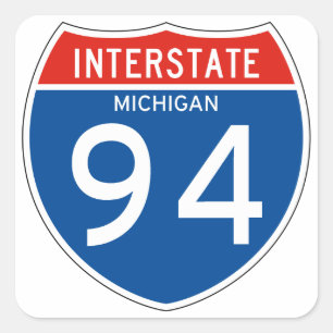 Adesivo Quadrado Sinal de um estado a outro 94 - Michigan