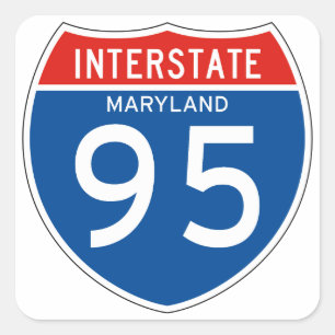 Adesivo Quadrado Sinal de um estado a outro 95 - Maryland