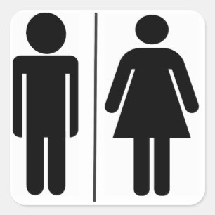 Adesivo Quadrado Sinal do WC do homem e da mulher