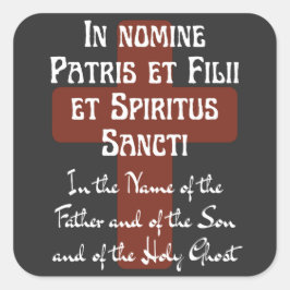 Adesivo Quadrado Sinal latino da cruz em nome do pai