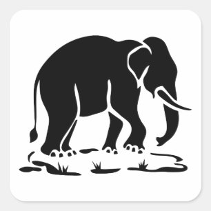 Adesivo Quadrado Sinal Trekking do elefante tailandês dos elefante