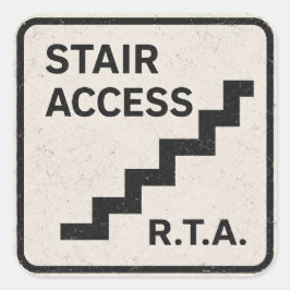 Adesivo Quadrado Sinalização de Acesso à Escada da R.T.A.