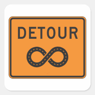 Adesivo Quadrado Sinalização de Cicloturismo de Detours Infinitos
