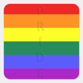 Adesivo Quadrado Sinalizador arco-íris do orgulho LGBT