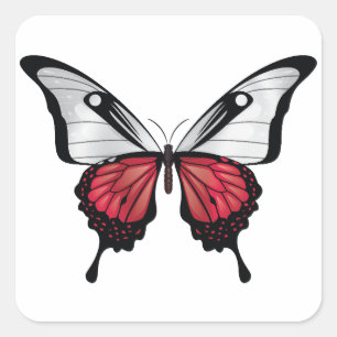 Adesivo Quadrado Sinalizador da Borboleta Polônia Swallowtail
