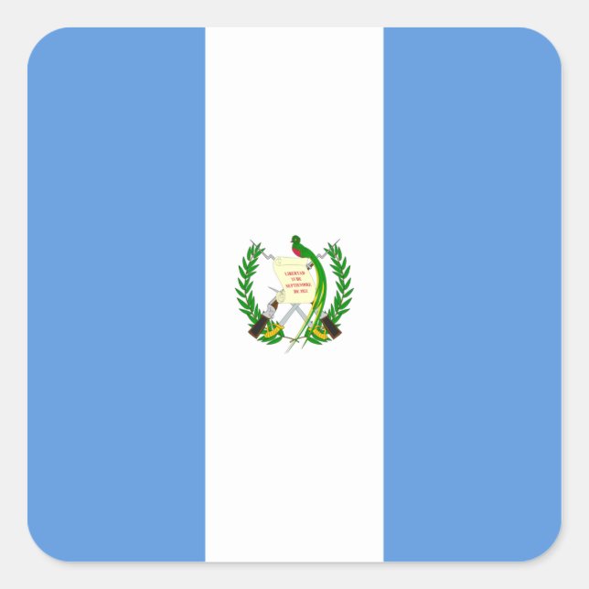 Adesivo Quadrado Sinalizador da Guatemala (Frente)