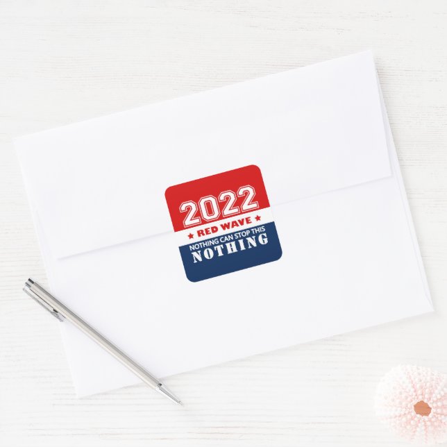 Adesivo Quadrado Sinalizador de 2022 Midterms RED WAVE Car (Envelope)