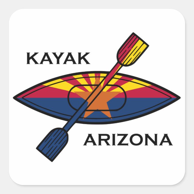 Adesivo Quadrado Sinalizador de Arizona Kayak (Frente)