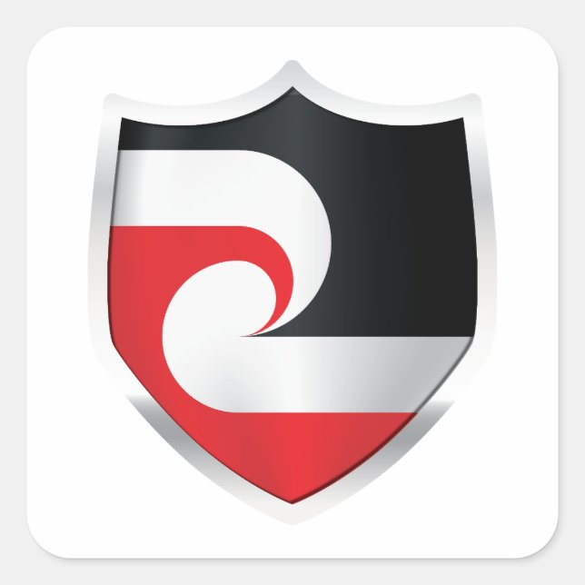Adesivo Quadrado Sinalizador de blindagem Maori Silver (Frente)