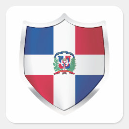 Adesivo Quadrado Sinalizador de Escudo Dominica Silver