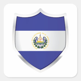 Adesivo Quadrado Sinalizador de escudo Silver El Salvador