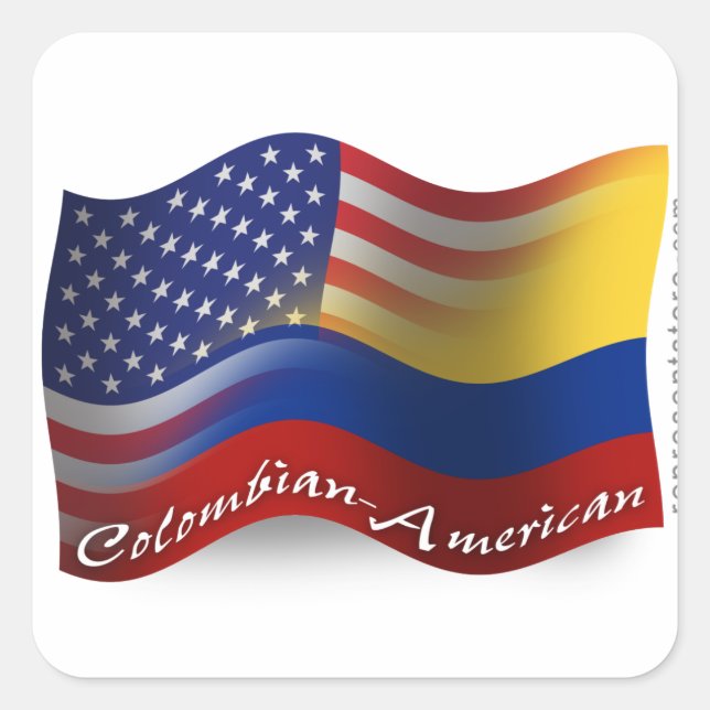Adesivo Quadrado Sinalizador de Onda Colombiana-Americana (Frente)