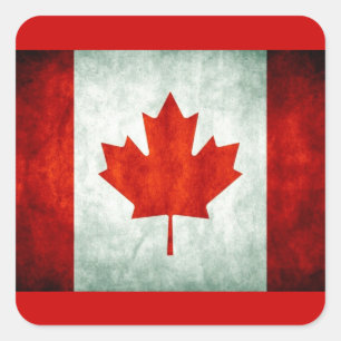 Adesivo Quadrado Sinalizador do Canadá em dificuldades