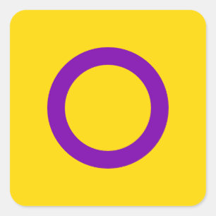 Adesivo Quadrado Sinalizador do Orgulho Intersexual