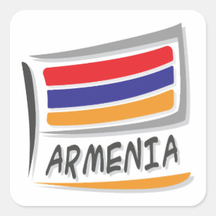 Adesivo Quadrado Sinalizador do Orgulho X da Armênia