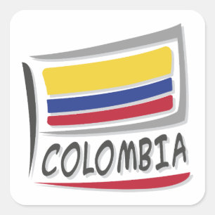Adesivo Quadrado Sinalizador do Orgulho X da Colômbia