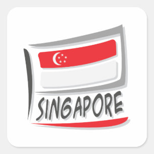 Adesivo Quadrado Sinalizador do Orgulho X de Singapura