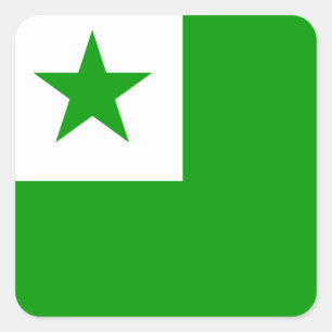 Adesivo Quadrado Sinalizador Esperanto