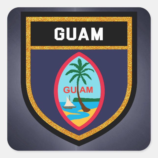Adesivo Quadrado Sinalizador Guam (Frente)