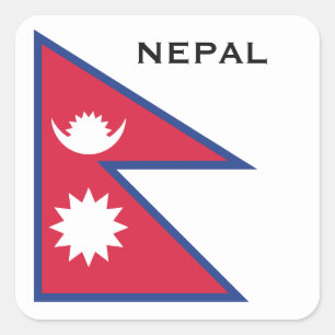 Adesivo Quadrado Sinalizador Nepal de Texto Personalizado