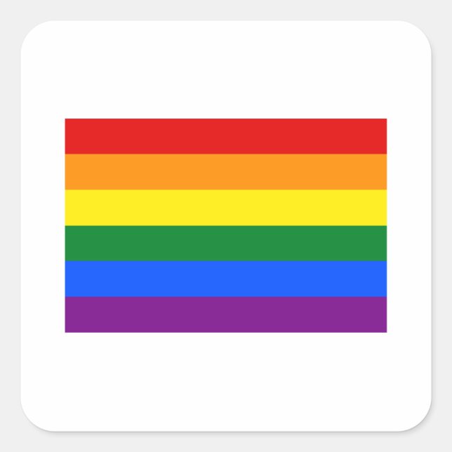 Adesivo Quadrado Sinalizador orgulho gay (Frente)