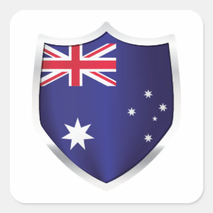 Adesivo Quadrado Sinalizador protetor de prata da Austrália