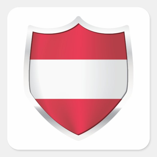 Adesivo Quadrado Sinalizador protetor de prata da Áustria (Frente)