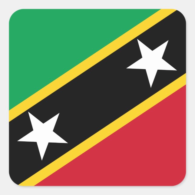 Adesivo Quadrado Sinalizador santo Kitts e Nevis (Frente)