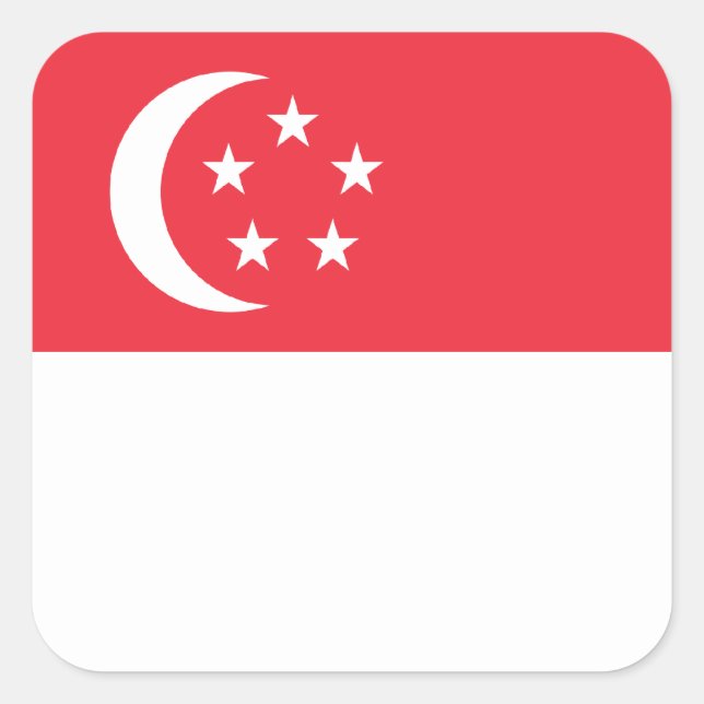 Adesivo Quadrado Sinalizador Singapura/Singapura (Frente)
