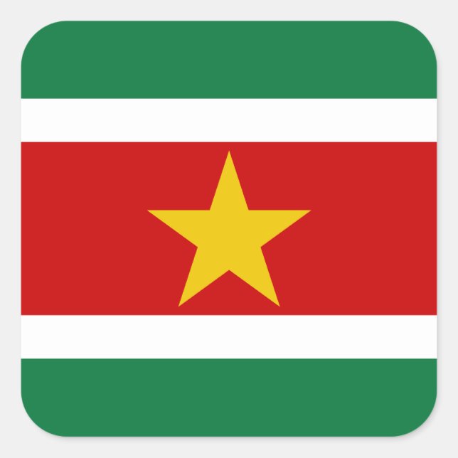 Adesivo Quadrado Sinalizador Suriname (Frente)